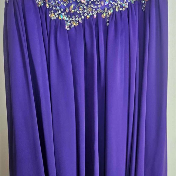 Charming Purple Prom/Grad Dress with Jewels and shawl, Size 14 - Picture 7 of 10